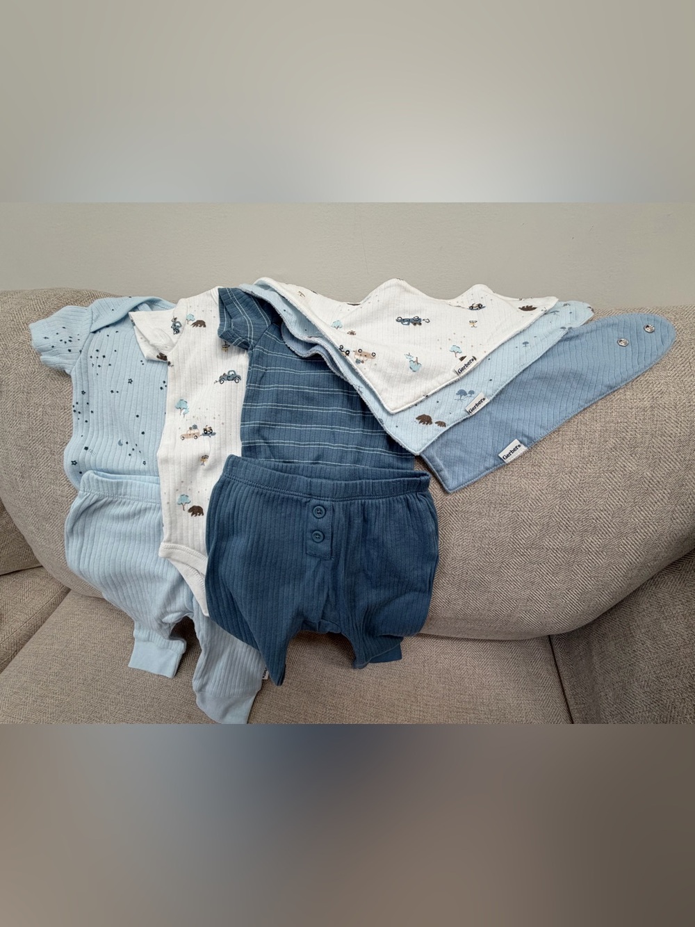 Gerber Baby Matching Sets in Light Blue and Navy
